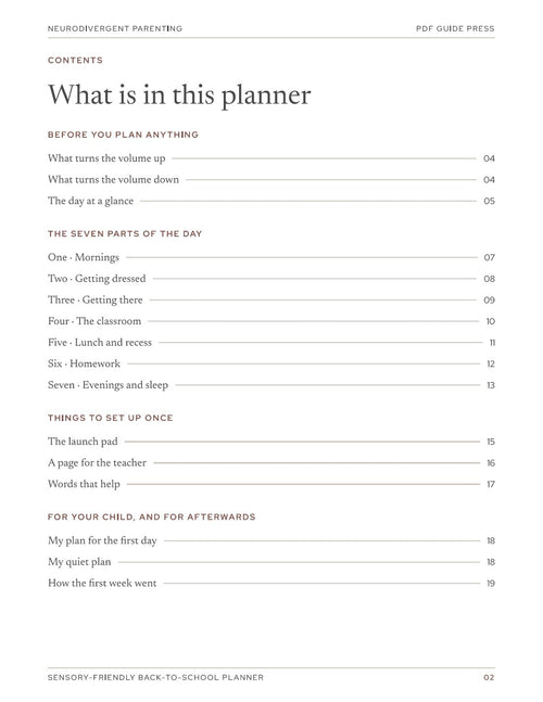 Sensory-Friendly Back-to-School Planner